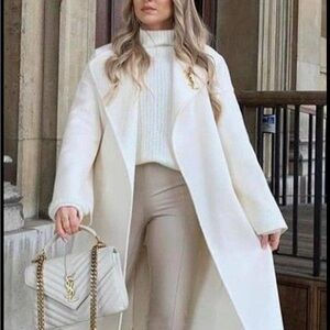 Elegant White Coat long trench jacket